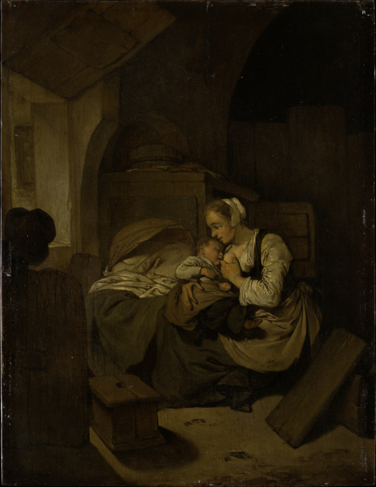 Interior with Nursing Mother from Cornelis Pietersz. Bega