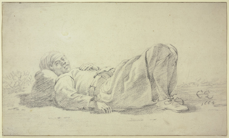 Lying boy from Cornelis Saftleven