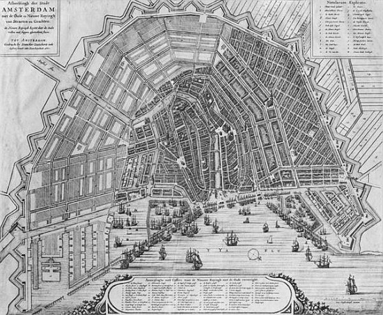 Map of Amsterdam from Cornelis I Danckerts