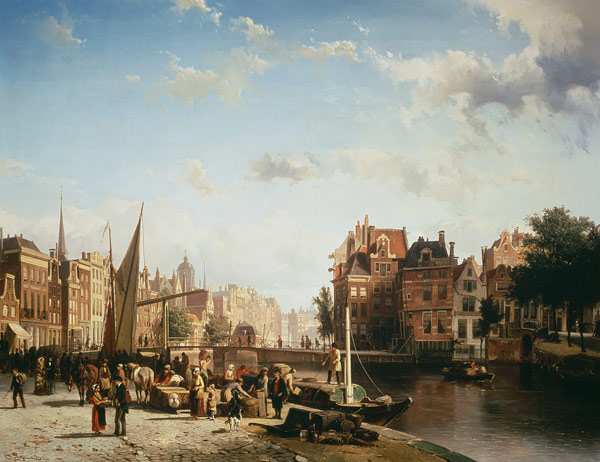 Amsterdam, Rokin and Langebrugsteeg from Cornelius Springer