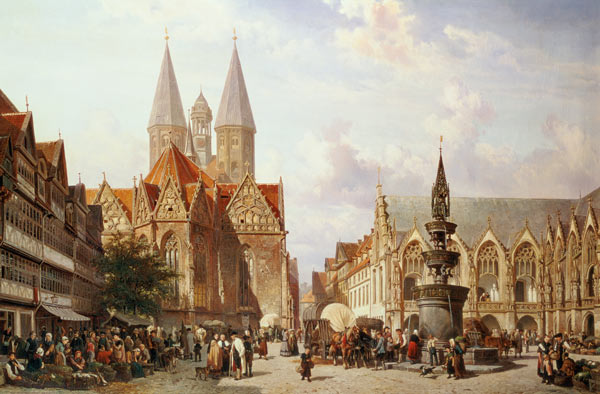 Market Scene at Braunschweig from Cornelius Springer