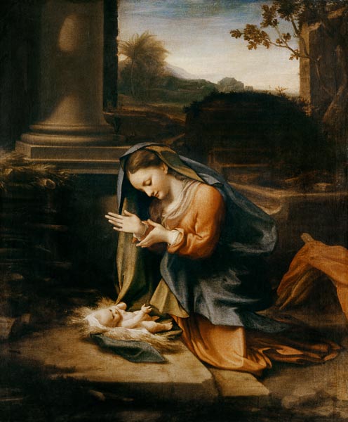 Maria adoring the child from Correggio (eigentl. Antonio Allegri)