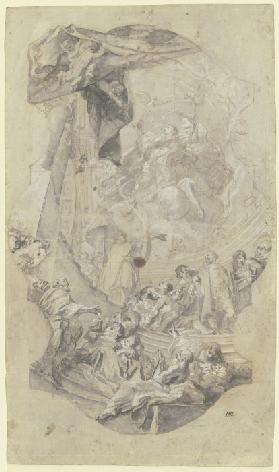 Founding of the Hospital of the Holy Spirit: Study for the main fresco on the ceiling in the nave of