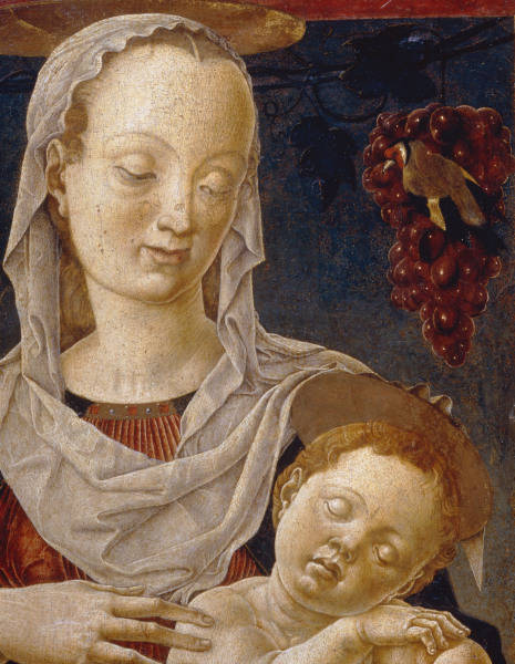 Cosme Tura, La Vierge a l''Enfant, Detail from Cosme um Tura
