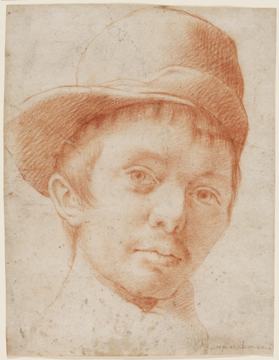 A boy wearing a workmans hat from Cristofano Allori