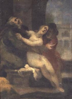 Susanna being attacked by two Elders (study)