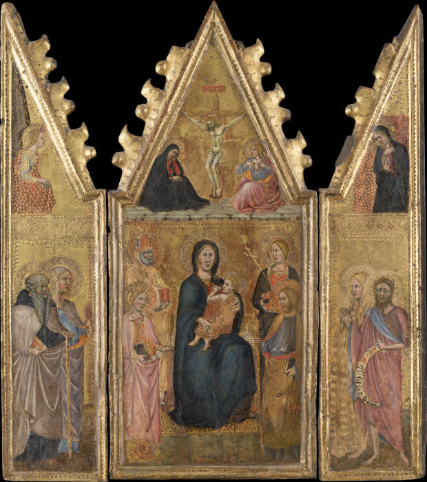 Triptych of the Madonna with the Child and Saints, Crucifixion, four saints and the Annunciation to  from Cristoforo di Bindoccio