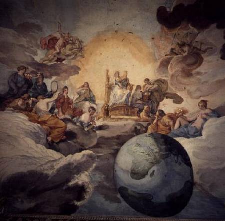 Allegory of the Arts (ceiling painting) from Pietro  da Cortona,
