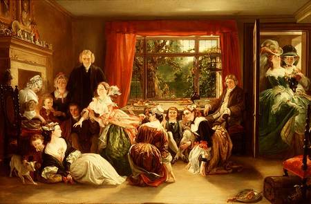 Hunt the Slipper at Neighbour Flamborough's from "The Vicar of Wakefield" from Daniel Maclise