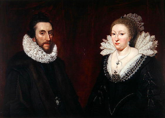 Double Portrait of Thomas Howard, 14th 'Collector' Earl of Arundel, and his wife Aletheia Talbot, 16 from Daniel Mytens