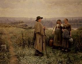 Conversation with the shepherd from Daniel Ridgway Knight
