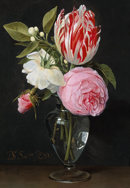 Flowers in a glass vase from Daniel Seghers