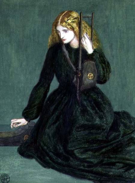 The Harp Player, a study of Annie Miller from Dante Gabriel Rossetti
