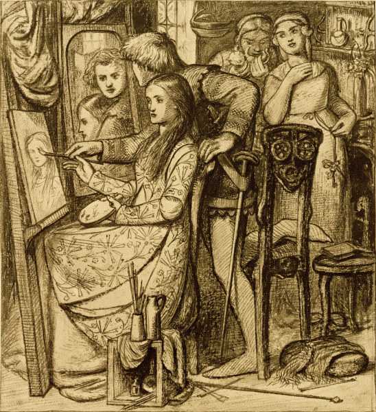 Rossetti / Love s Mirror / Pen and Ink from Dante Gabriel Rossetti
