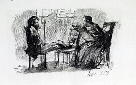 Rossetti being sketched Elizabeth Siddal, September 1853