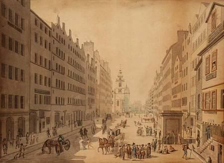 View of the High Street of Edinburgh from the East from David Allan