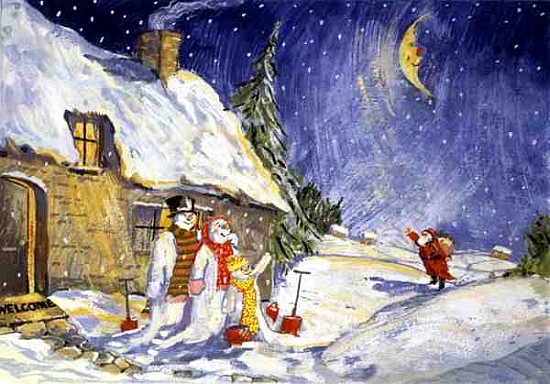 Santa''s Visit, 1999 (gouache on paper)  from David  Cooke