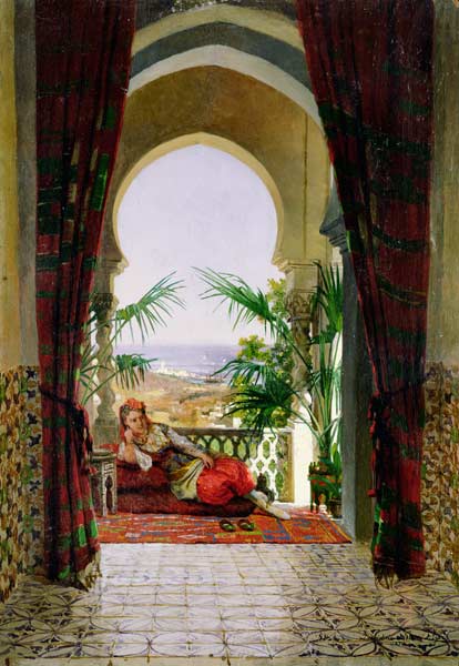 An odalisque on a terrace from David Emil Joseph de Noter