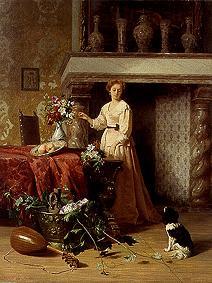 Lady when arranging flowers (together with Peter R.H. shooters) from David Emile Joseph de Noter