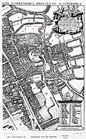 Loggan''s map of Oxford, Western Sheet, from ''Oxonia Illustrated'', published 1675