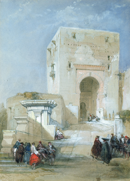 The Gate of Justice, Entrance to the Alhambra, 1833 (pencil from David Roberts