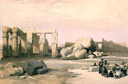 Fragments of the Great Colossus, at the Memnonium, Thebes from David Roberts