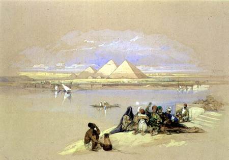 The Pyramids at Giza, near Cairo from David Roberts