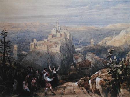 The Town and Castle at Loja, Spain from David Roberts