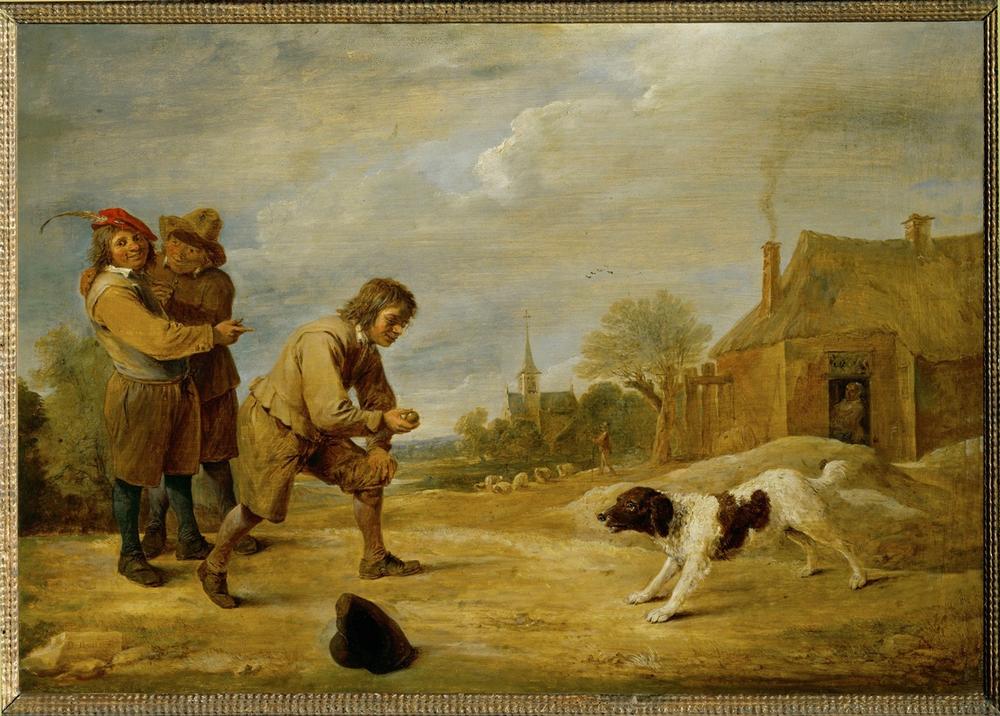 Farmboy with dog from David Teniers