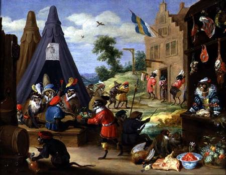 A Monkey Encampment from David Teniers