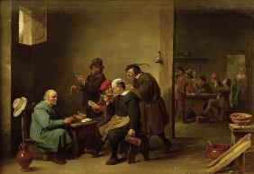 D.Teniers d.J., Gaststube mit Rauchern