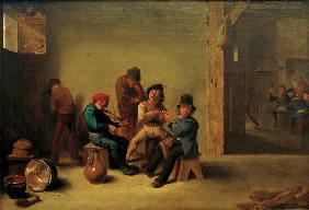 D.Teniers d.J., Zechende u. rauchende...