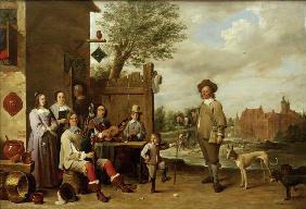 D.Teniers, Lanschaft mit Familie