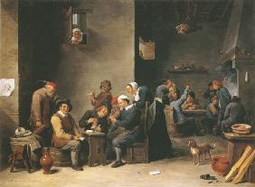 a scene in a tavern