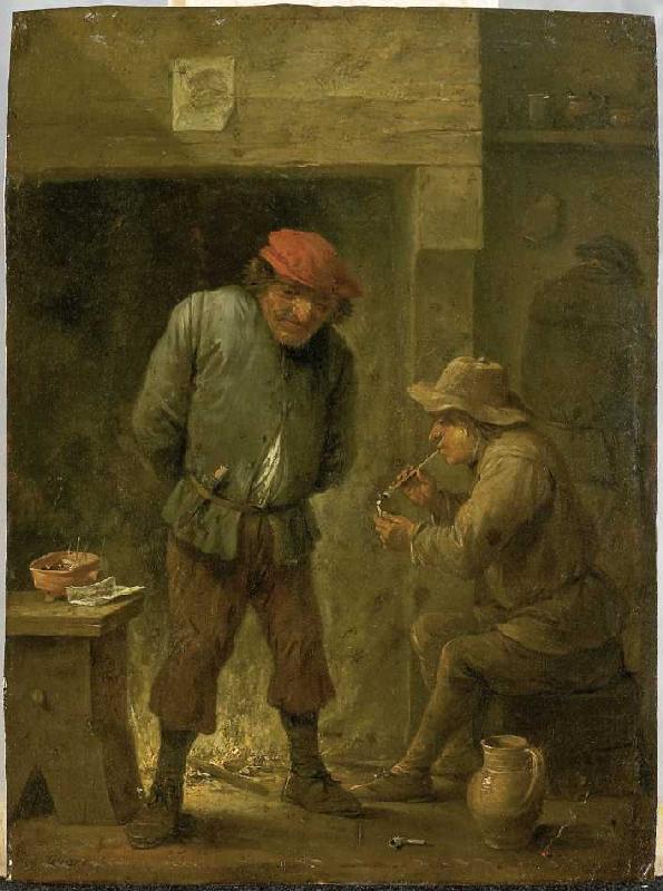 Zwei Bauern am Kamin. from David Teniers