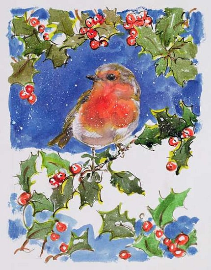Christmas Robin, 1996 (w/c)  from Diane  Matthes