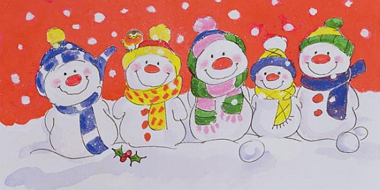 Snow Family (w/c and ink on paper)  from Diane  Matthes