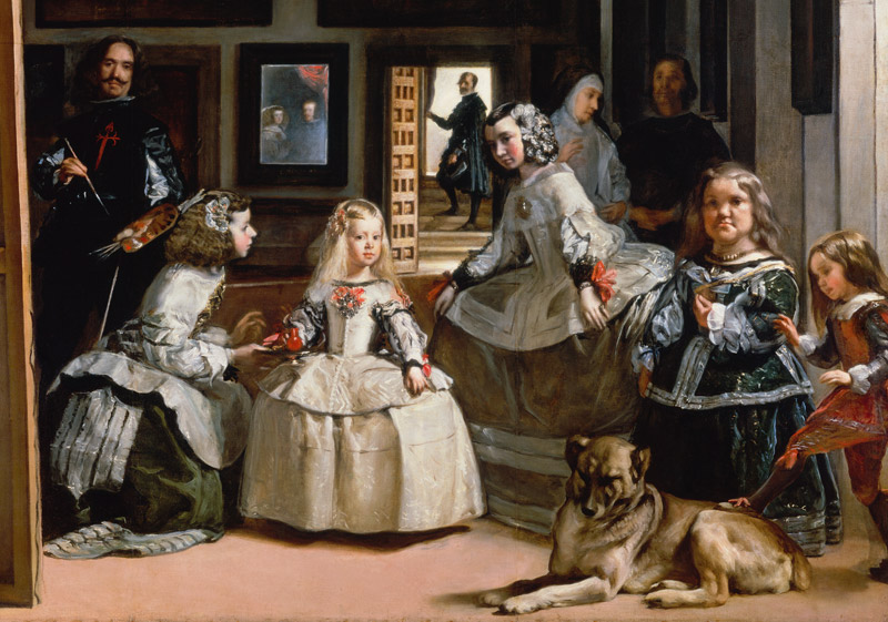 Las Meninas, detail of the lower half depicting the family of Philip IV (1605-65) of Spain from Diego Rodriguez de Silva y Velázquez