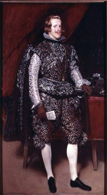 Philip IV of Spain in Brown and Silver from Diego Rodriguez de Silva y Velázquez
