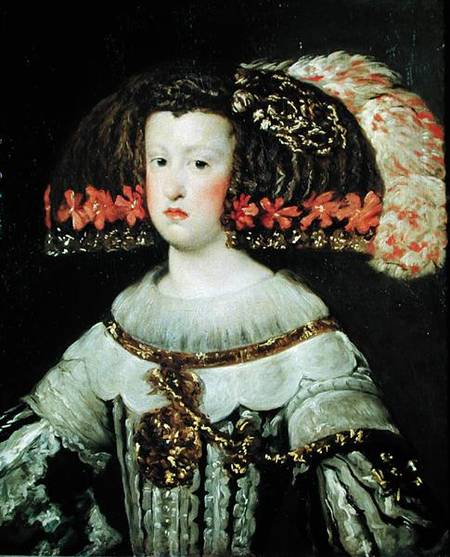 Portrait of Queen Maria Anna (1635-96) of Spain from Diego Rodriguez de Silva y Velázquez