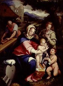 The sacred family with Katharina and Johannes. from Dionisio or Denis Calvaert
