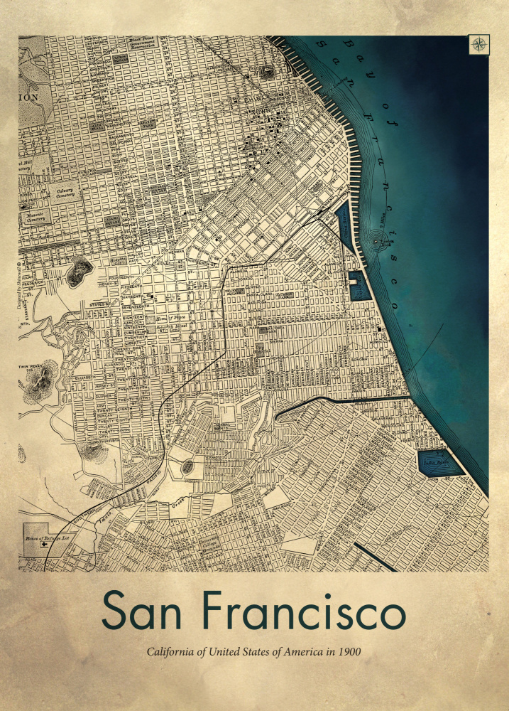 San Francisco retro map from Dionisis Gemos