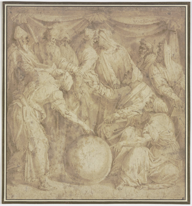 Zehn Philosophen um einen Globus versammelt from Domenico Beccafumi