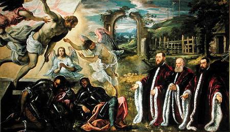 The Resurrection of Christ and a portrait of of three lawyers from Domenico Tintoretto