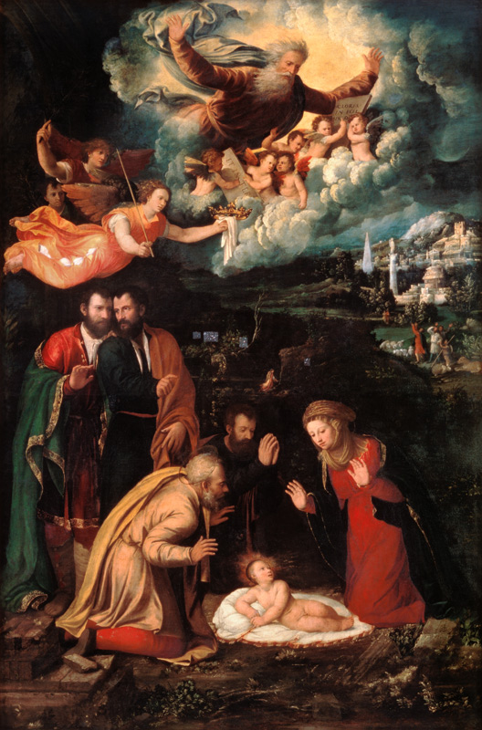 Nativity with God the Father from Dosso Dossi