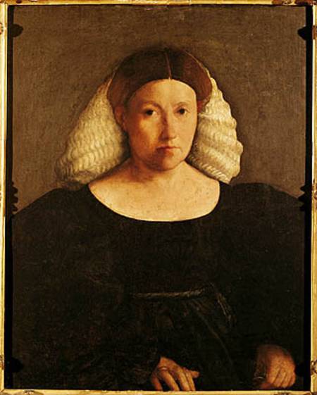 Portrait of a Woman with a White Hairnet from Dosso Dossi