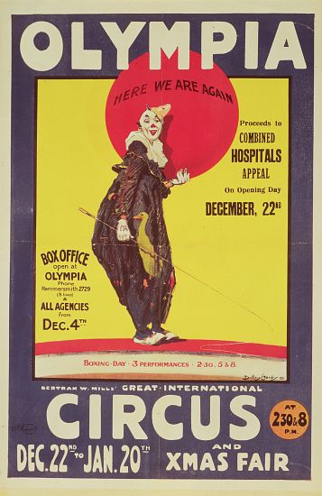Bertram Mills circus poster from Dudley Hardy