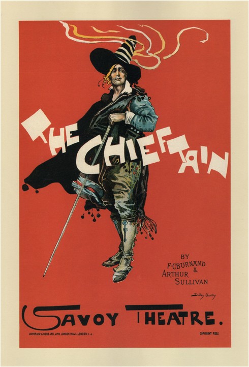 Poster for the Oper The Chieftain by A. Sullivan and F. C. Burnand from Dudley Hardy