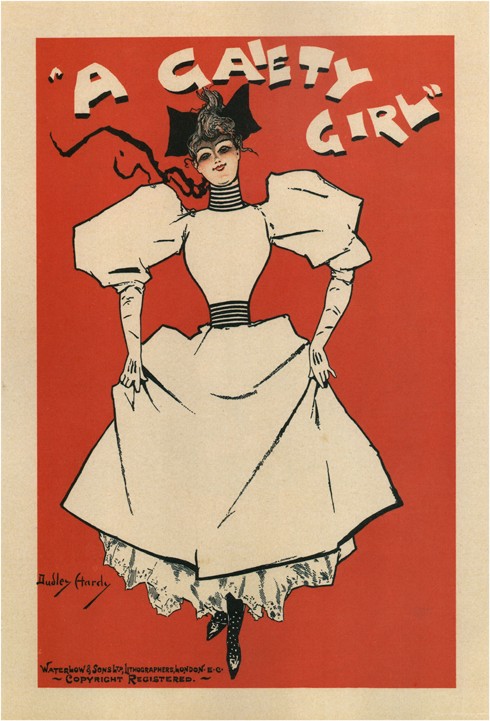 Poster for the musical comedy A Gaiety Girl by Sidney Jones from Dudley Hardy