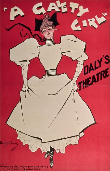 Poster advertising 'A Gaiety Girl' at the Daly's Theatre, Great Britain from Dudley Hardy